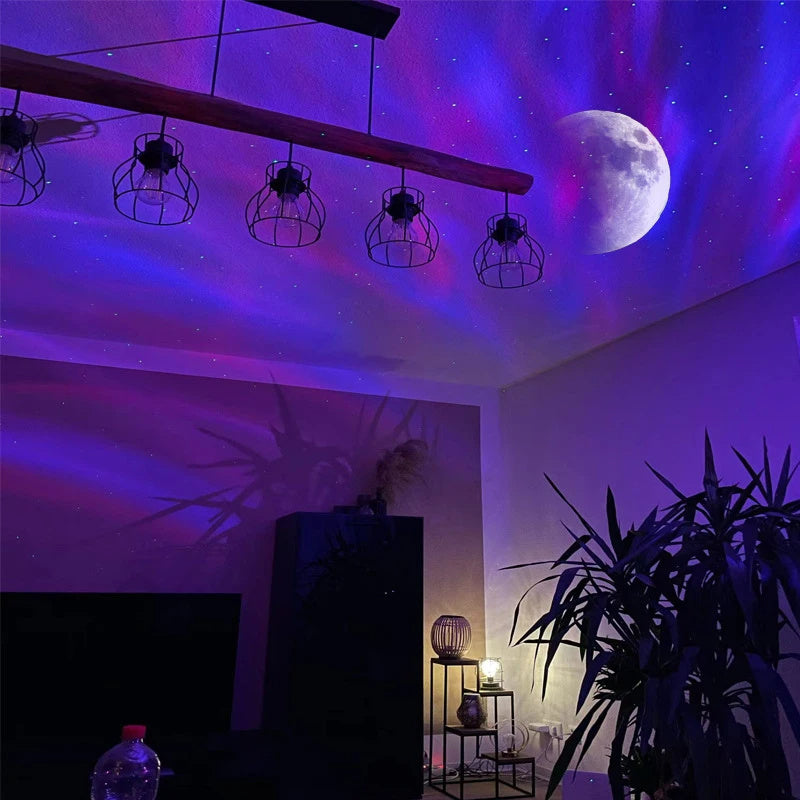 Aurora Galaxy Projektor – Stjärnhimmel & Månlampa
