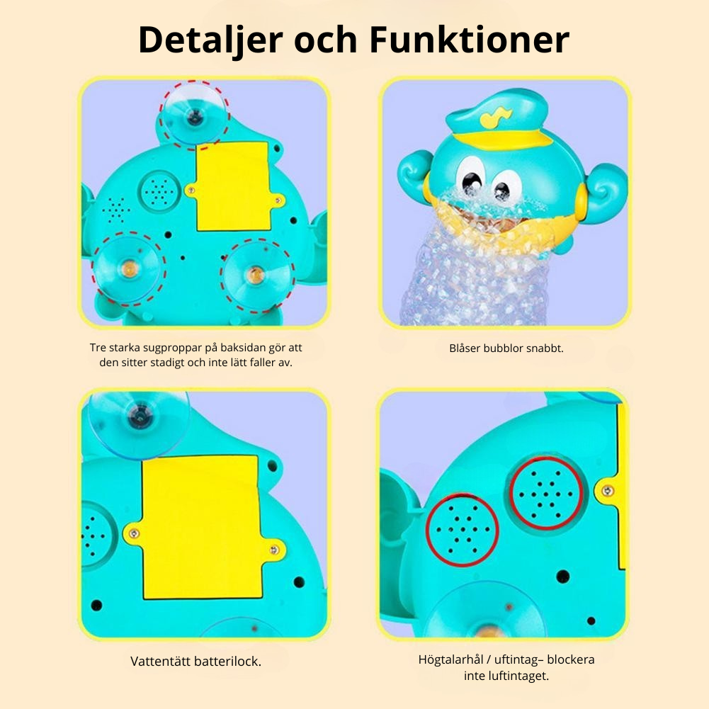 Bubble Octopus – Automatisk Bubbelmaskin för Bad
