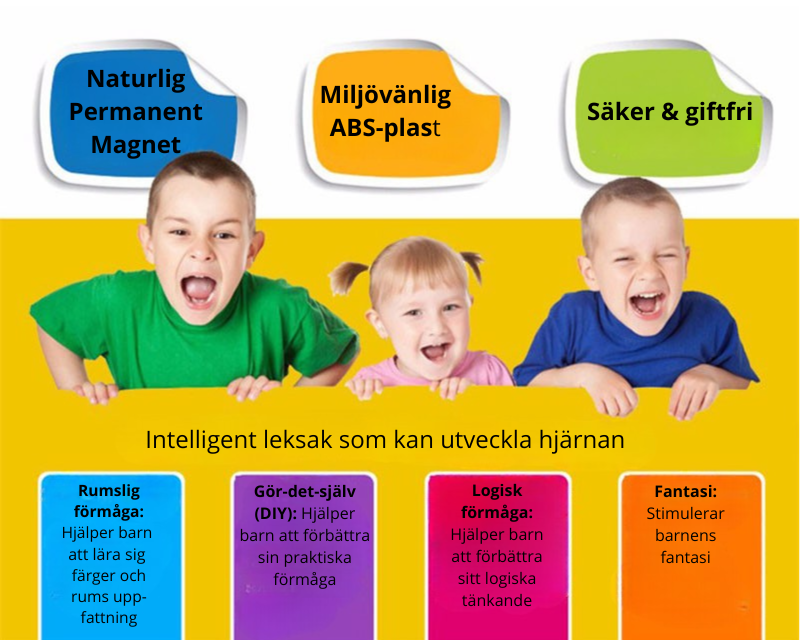 Magnetiska byggblock – Kreativt bygg set för barn